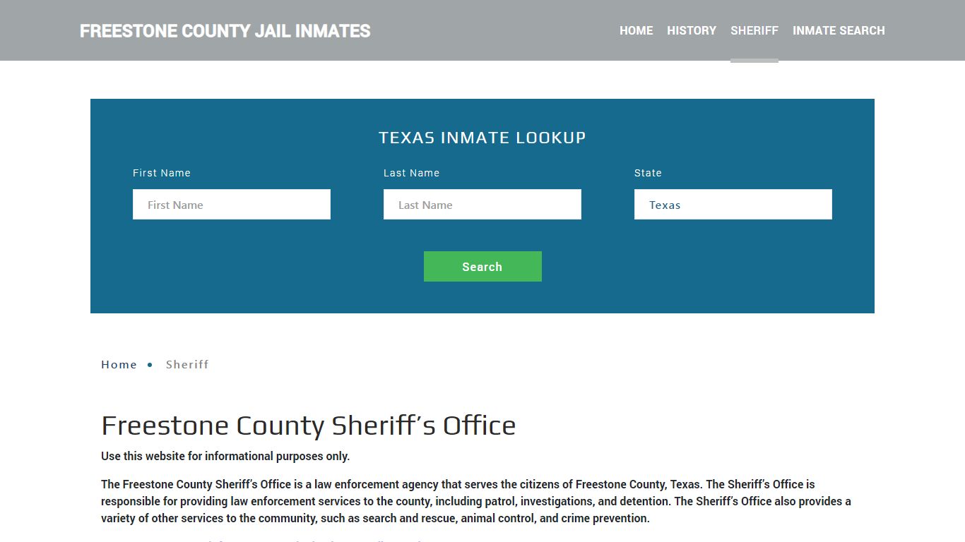 Freestone County Sheriff, TX Arrest Warrant Lookup